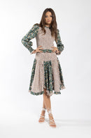 MAPLE & CLIFF FLORAL SMOCKED COMBO SKIRT