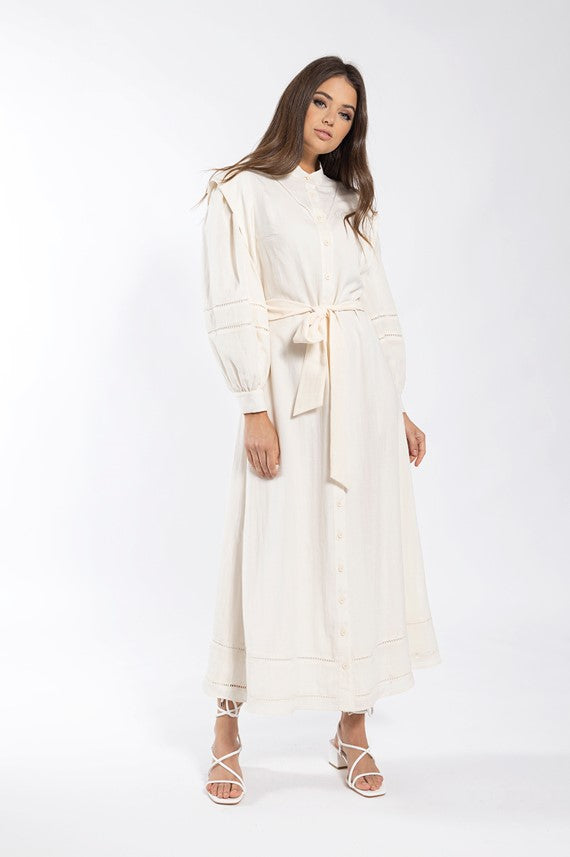 MAPLE & CLIFF CROCHET TRIM DRESS