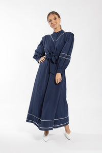 MAPLE & CLIFF CROCHET TRIM DRESS