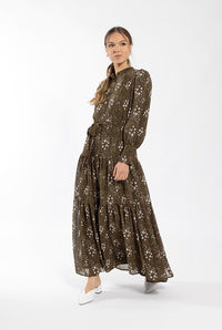 MAPLE & CLIFF LEOPARD FLORAL DRESS