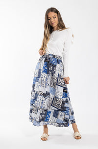 MAPLE & CLIFF BANDANA PRINT MIDI SKIRT