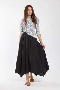 MAPLE & CLIFF HANDKERCHIEF MIDI SKIRT