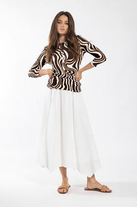 MAPLE & CLIFF HANDKERCHIEF MIDI SKIRT