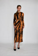 MAPLE & CLIFF MARBLE PRINT DRAPE DRESS