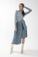 MAPLE & CLIFF ASYMMETRICAL PLEATED OVERLAY SKIRT