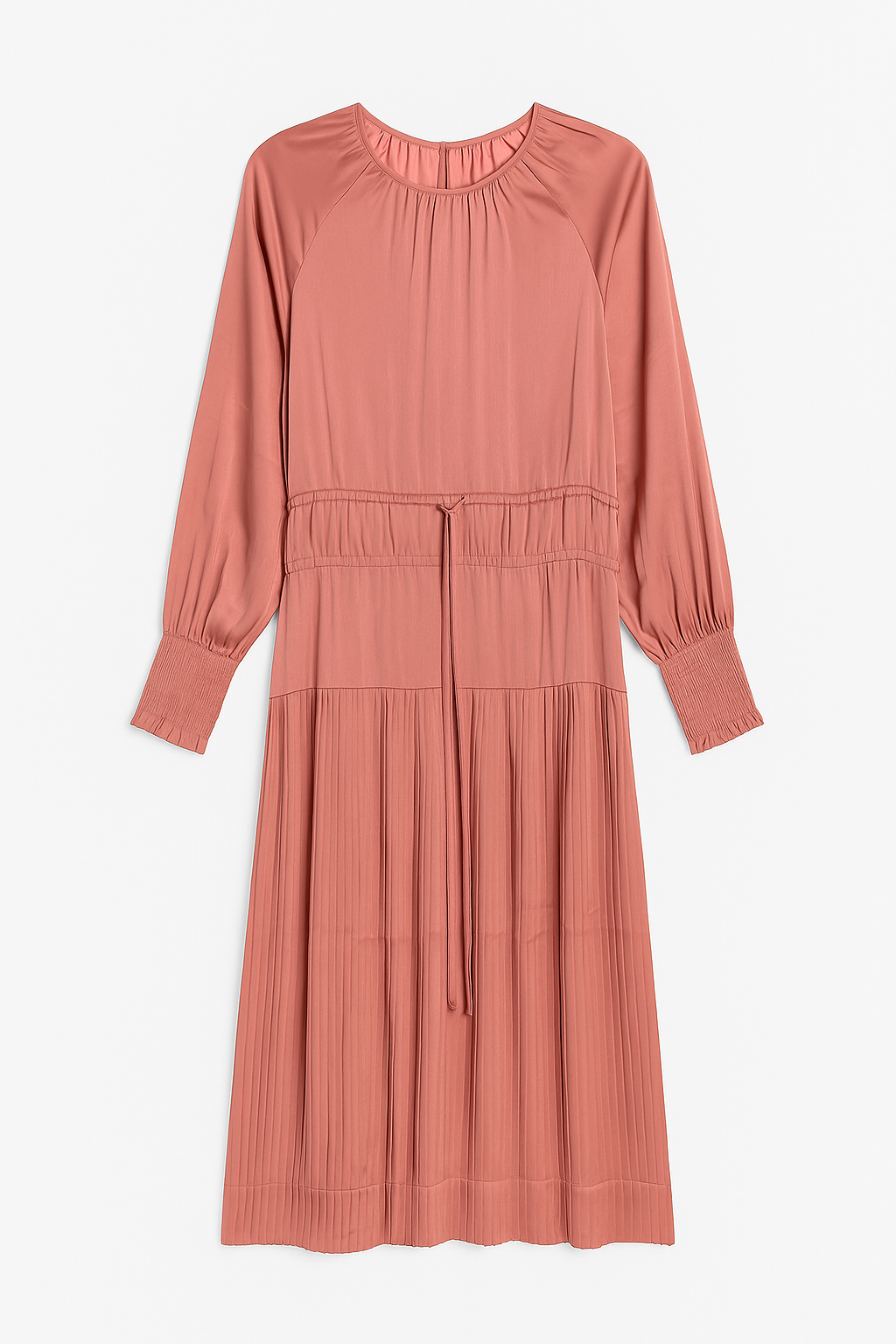 MAPLE & CLIFF  SILKY PLEATED DRESS