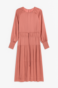 MAPLE & CLIFF  SILKY PLEATED DRESS