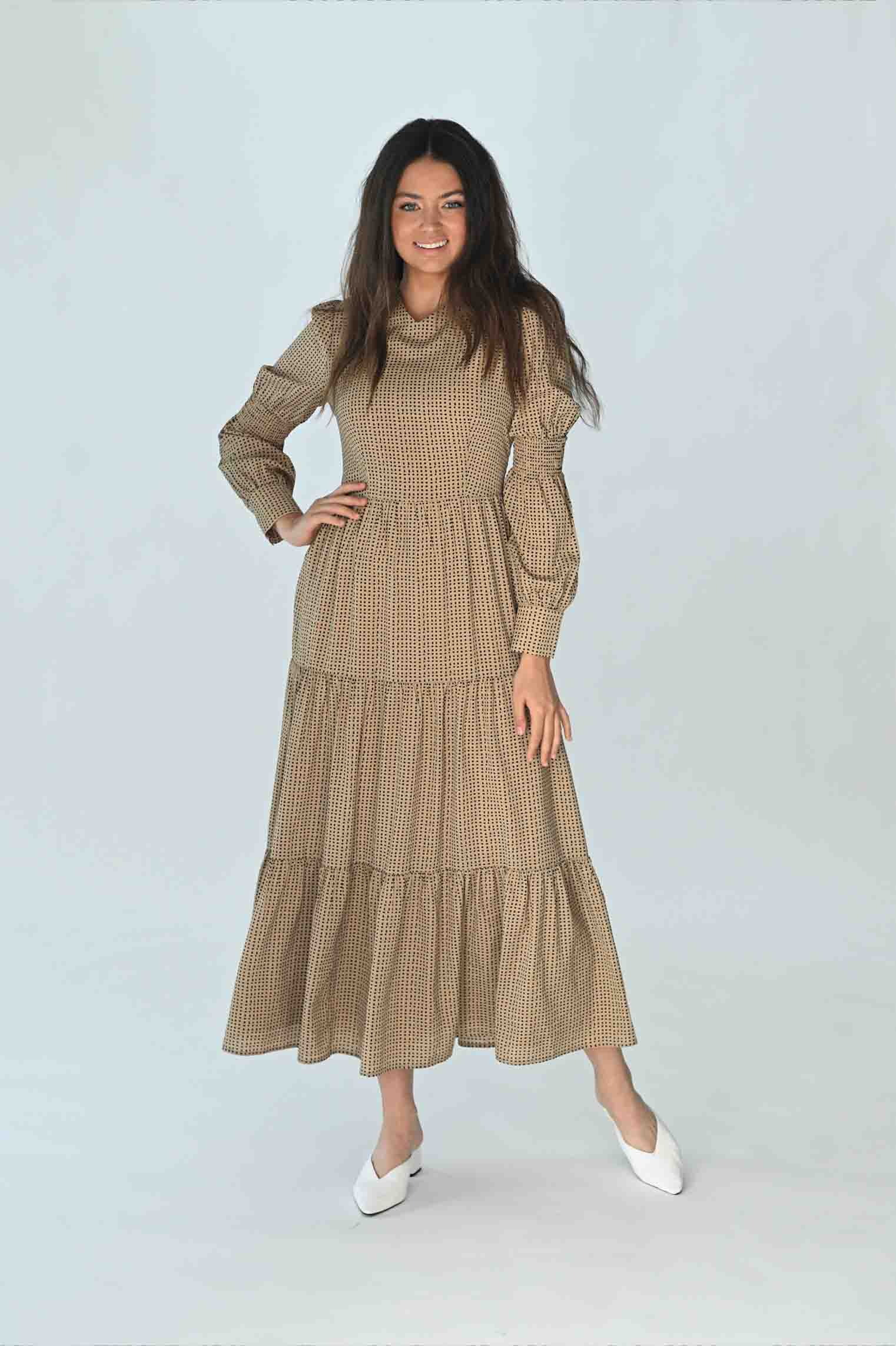 MAPLE & CLIFF  INK BLOT TIERED DRESS