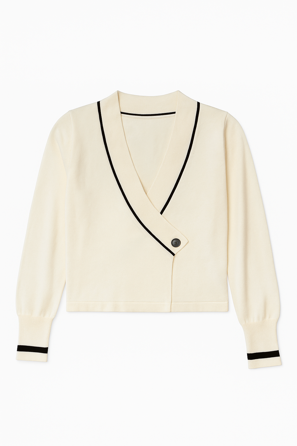 MAPLE & CLIFF Contrast Stripe Wrap Sweater