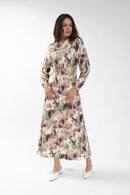 MAPLE & CLIFF Brushed Floral Waisted Dress