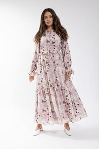 MAPLE & CLIFF Butterfly Ruffle Waist Dress