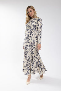 MAPLE & CLIFF Vintage Floral High Waisted Dress