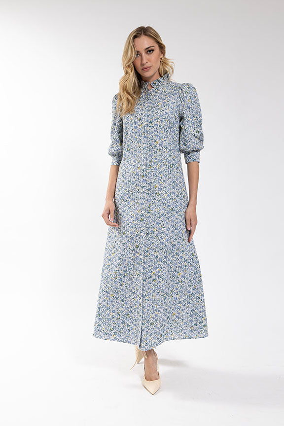 MAPLE & CLIFF Eyelet Floral Button Down Dress
