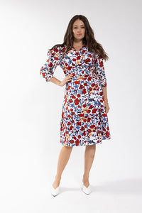 MAPLE & CLIFF Vibrant Floral Wrap Dress