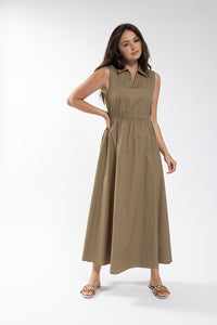 MAPLE & CLIFF Elastic Waist Collard Jumper
