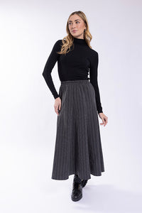 Maple & Cliff Misaligned Paneled Skirt