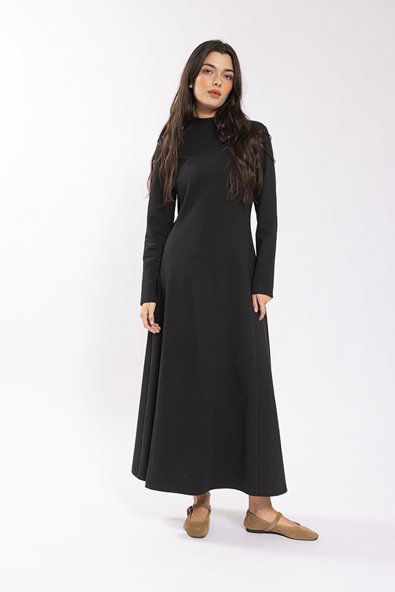 Maple & Cliff Basic Mockneck Midi Dress