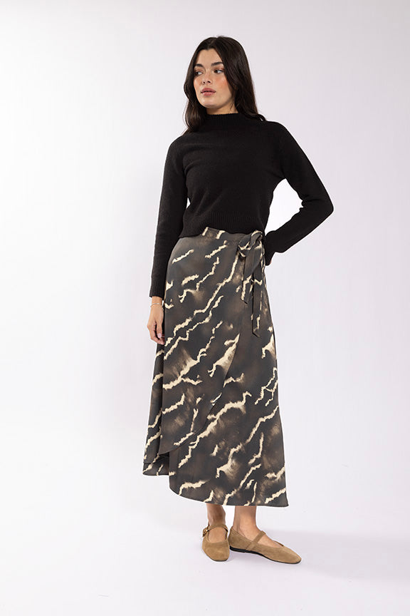 Maple & Cliff Printed Wrap Skirt