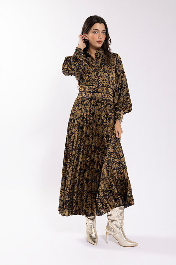 Maple & Cliff Printed Waist Detail Dress
