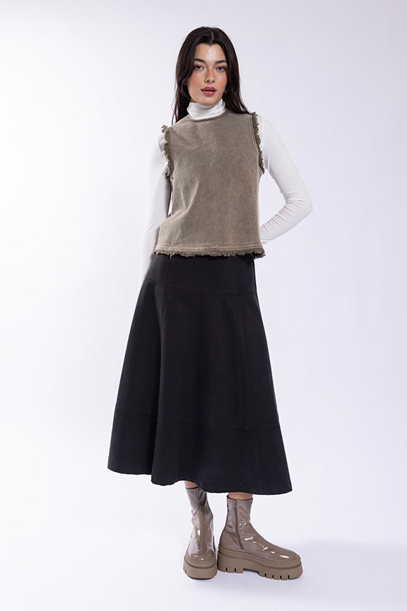 Maple & Cliff Yoke Paneled Skirt