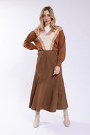 Maple & Cliff Flair Bottom Denim Skirt
