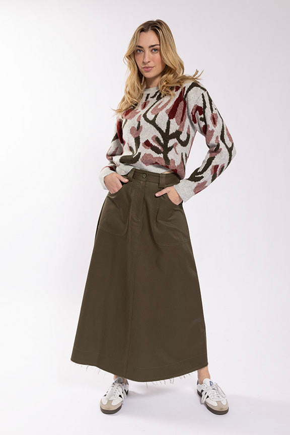 Maple & Cliff Pocket Front A-Line Skirt