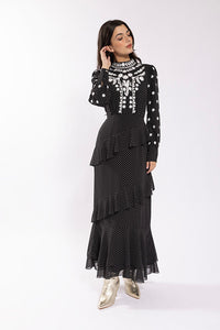 Maple & Cliff Embroidered Polka Dot Dress