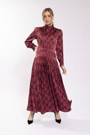 Maple & Cliff Silky Floral Button Front Dress