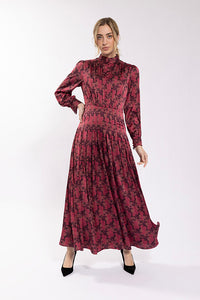 Maple & Cliff Silky Floral Button Front Dress