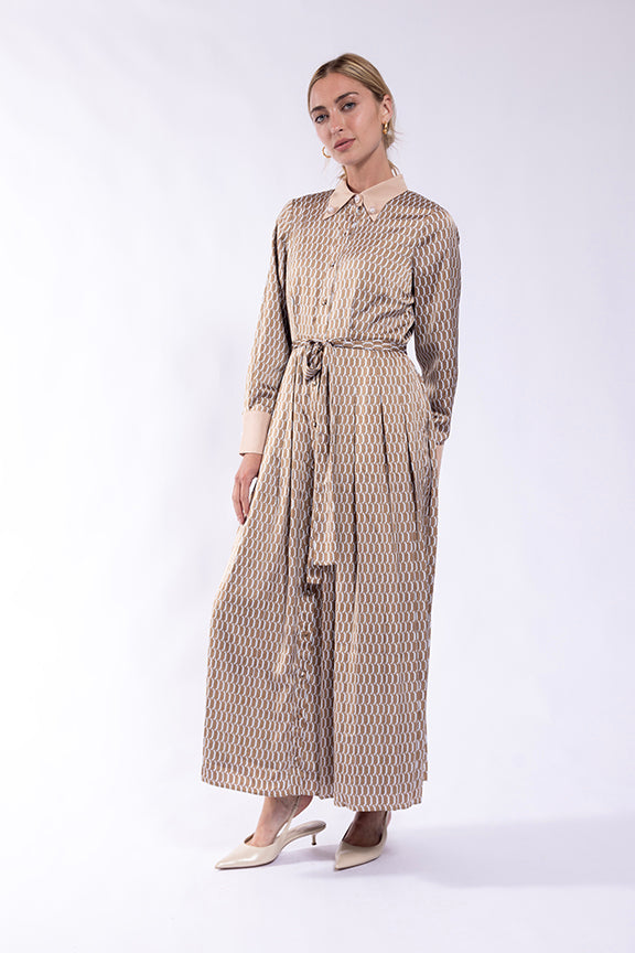 MAPLE & CLIFF GEOMETRIC CLASSIC SHIRTDRESS