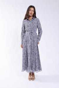 MAPLE & CLIFF PAISLEY COLLARED MIDI DRESS