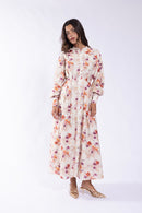 MAPLE & CLIFF SOFT FLORAL WAISTED DRESS