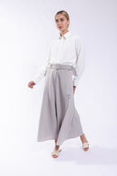 MAPLE & CLIFF PANELED BELTED MIDI SKIRT