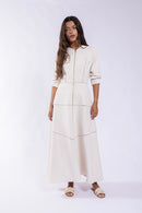 MAPLE & CLIFF MIDI DRESS w/ LADDER TRIM DETAIL