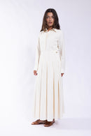 MAPLE & CLIFF PLEATED DRESS w/ SIDE BUCKLES