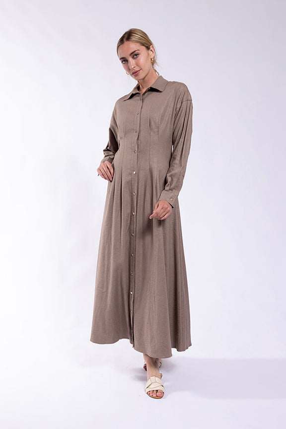 MAPLE & CLIFF STITCH WAIST SHIRTDRESS