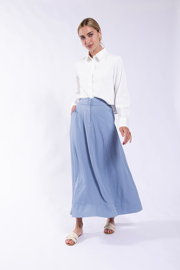 MAPLE & CLIFF POCKET PANELED MIDI SKIRT