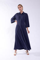 MAPLE & CLIFF JERSEY WAISTED SHIRTDRESS
