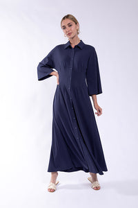 MAPLE & CLIFF JERSEY WAISTED SHIRTDRESS
