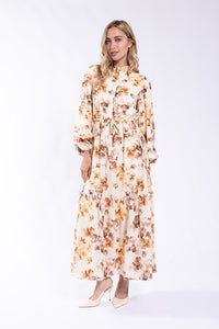 MAPLE & CLIFF MIDI DRESS w/ DRAWSTRING