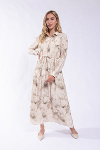 MAPLE & CLIFF GAUZY PRINTED SHIRTDRESS