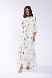 MAPLE & CLIFF FLORAL RAGLAN SLEEVE MAXI DRESS