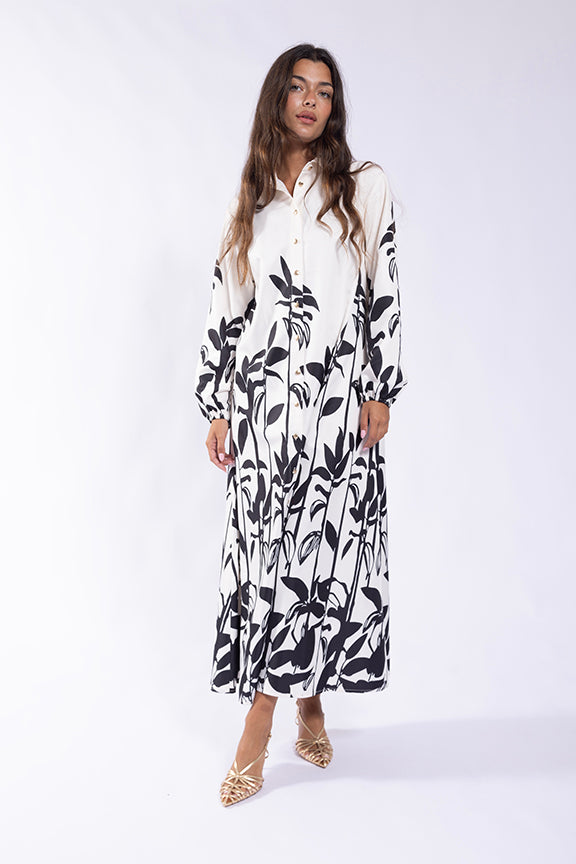 MAPLE & CLIFF BOLD PRINTED STEMS DRESS