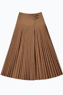 MAPLE & CLIFF DROP YOKE PLEATED BUCKLE SKIRT