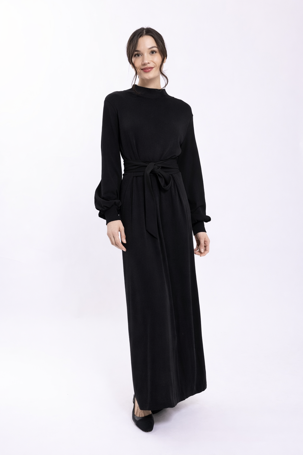 MAPLE & CLIFF COMBO MOCKNECK DRESS W/ SIDE TIES