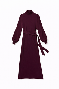 MAPLE & CLIFF COMBO MOCKNECK DRESS W/ SIDE TIES