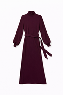 MAPLE & CLIFF COMBO MOCKNECK DRESS W/ SIDE TIES