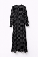 MAPLE & CLIFF EMPIRE WAIST POLKA DOT MIDI DRESS