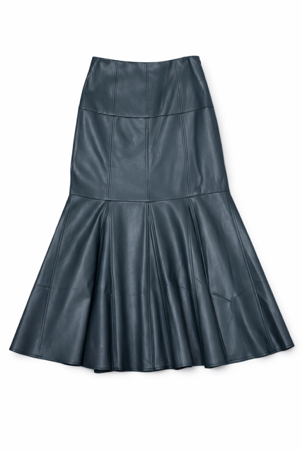 MAPLE & CLIFF PANELED LEATHER SKIRT