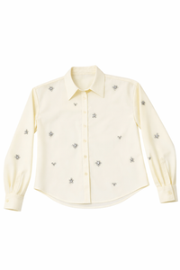 MAPLE & CLIFF OVERALL EMBELLISHED BUTTON-UP SHIRT